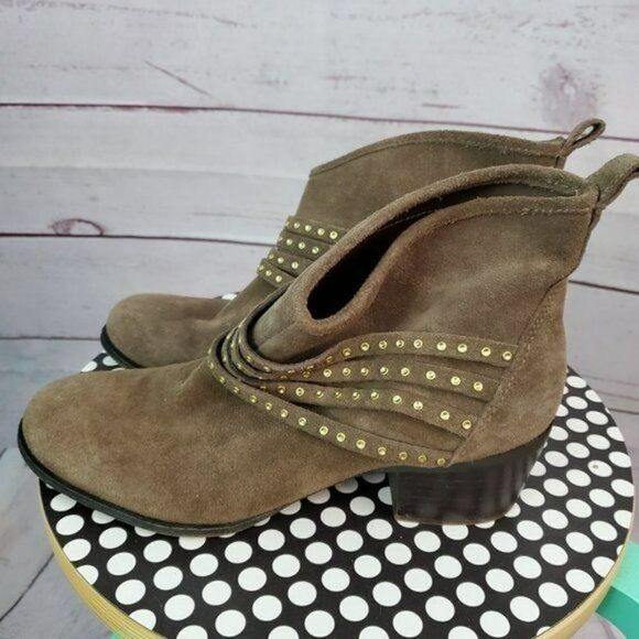 Jessica Simpson Suede Leather Strappy Bootie Ankle Boots Size 8.5 Medium - Picture 5 of 9